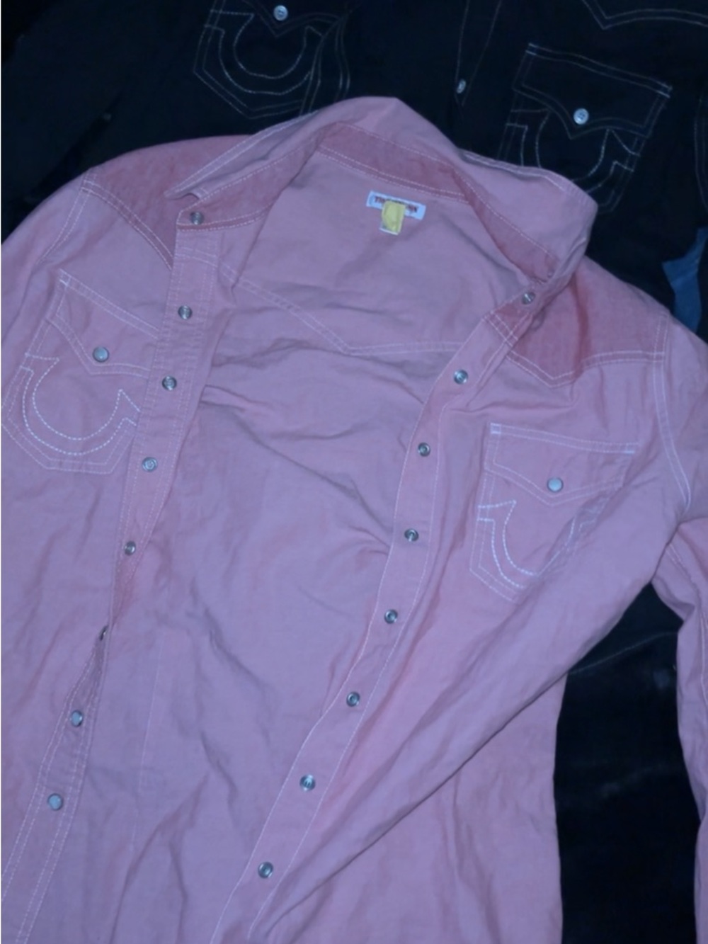 True Religion PINK & BLACK Button-Down Western Shirt 2 for 20!!